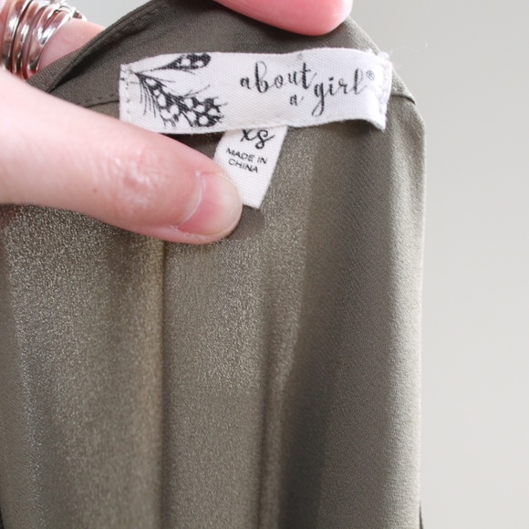 About a Girl Green Olive High-Lo Tunic Dress Sz S - Picture 3 of 7